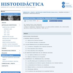 ENSEÑAR HISTORIA Y GEOGRAFÍA. PRINCIPIOS BÁSICOS