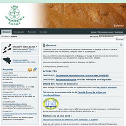 Unio Homeopathica Belgica - Général