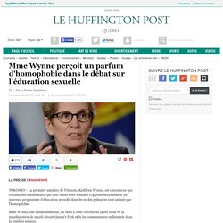 Mme Wynne perçoit un parfum d'homophobie dans le débat sur l'éducation sexuelle