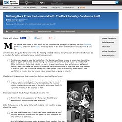 From the Horse's Mouth: The Rock Industry Condemns Itself