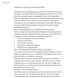 Hotmail is not Working on Android and iPhone
