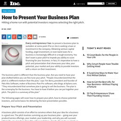 How to Present Your Business Plan