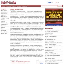 How to Write a Thesis