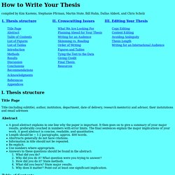 How to Write a Thesis