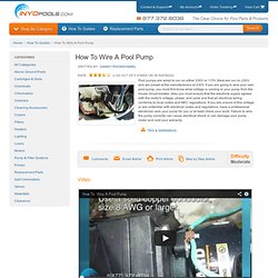 How To Wire A Pool Pump