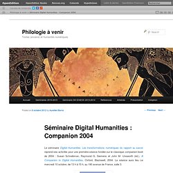 Séminaire Digital Humanities