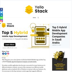 Top 5 Hybrid Mobile App Development Companies in Saudi Arabia