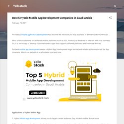 Best 5 Hybrid Mobile App Development Companies in Saudi Arabia