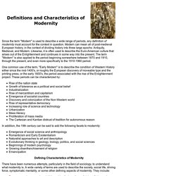 ModernityCharacteristics