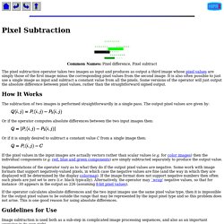 Image Arithmetic - Pixel Subtraction