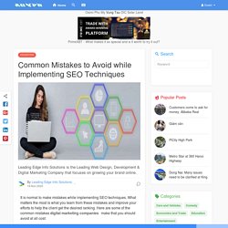 Common Mistakes to Avoid while Implementing SEO Techniques