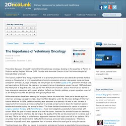 The Importance of Veterinary Oncology