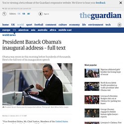 Obama's inaugural address – full text