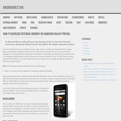 How to increase internal memory on Samsung Galaxy Prevail