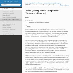 BRIEF (Binary Robust Independent Elementary Features) — OpenCV-Python Tutorials 1 documentation