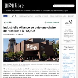 Union Libre - Industrielle Alliance se paie une chaire de recherche à l’UQAM