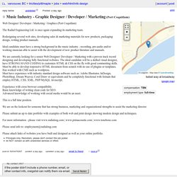 Music Industry - Graphic Designer / Developer / Marketing