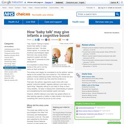 How 'baby talk' may give infants a cognitive boost