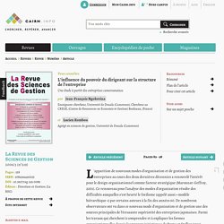 L'influence du pouvoir du dirigeant sur la structure de l'entreprise 