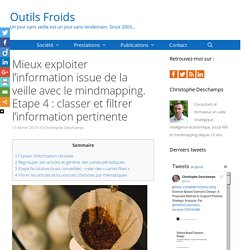 Mieux exploiter l'information issue de la veille avec le mindmapping. Etape 4 : classer et filtrer l'information pertinente