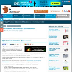 Développement des compétences informationnelles - Accès gratuit.