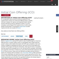 Initial Coin Offering (ICO)