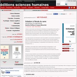 Initiation à l'étude du sens