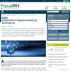 Innovations et insights autour des solutions RH - ERP/SIRH - Focus RH