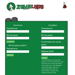 Connexion/Inscription - Zombilingo