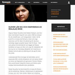 Elever lär sig och inspireras av Malalas mod - GymnasieGuiden