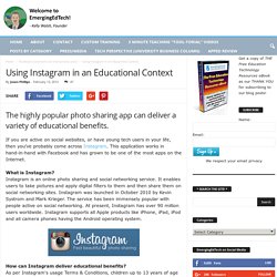 Using Instagram in an Educational Context