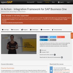 In Action - Integration Framework for SAP Business One
