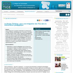 Le "Design thinking" : Pour une intégration des TICe dans la scénarisation pédagogique