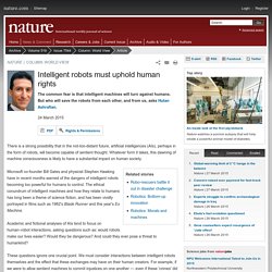 Intelligent robots must uphold human rights