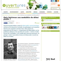 2010/03/17 - Qui s'intéresse aux modalités du débat public ?