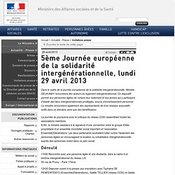 5ème Journée européenne de la solidarité intergénérationnelle, lundi 29 avril 2013