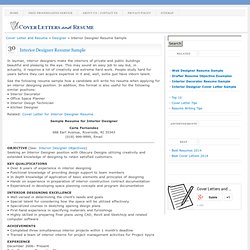 Interior Designer Resume Sample