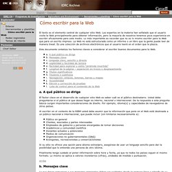 Cómo escribir para la Web: Centro Internacional de Investigaciones para el Desarrollo