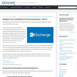Replace Internal Name Certificates - Part II