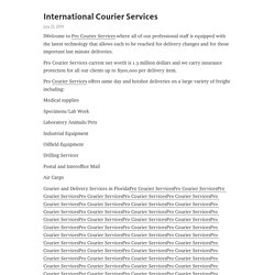 International Courier Services
