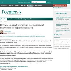 Here are 40 great journalism internships and fellowships for application season