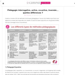 Pédagogie interrogative, active, co-active, inversée... quelles différences ?