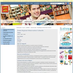 Fonds Régional d'Intervention Culturelle - Guide des aides - LA REGION +
