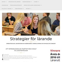 Att introducera en texttyp med hjälp av lässtrategier