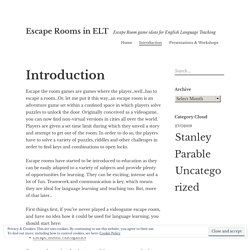 Introduction – Escape Rooms in ELT