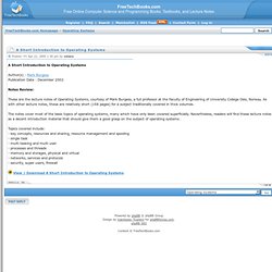 A Short Introduction to Operating Systems