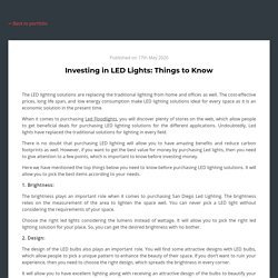 Investing in LED Lights: Things to Know
