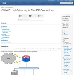 IOS NAT Load-Balancing for Two ISP Connections