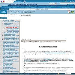 IR – Liquidation - Calcul