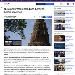 N.Ireland Protestants burn bonfires before marches